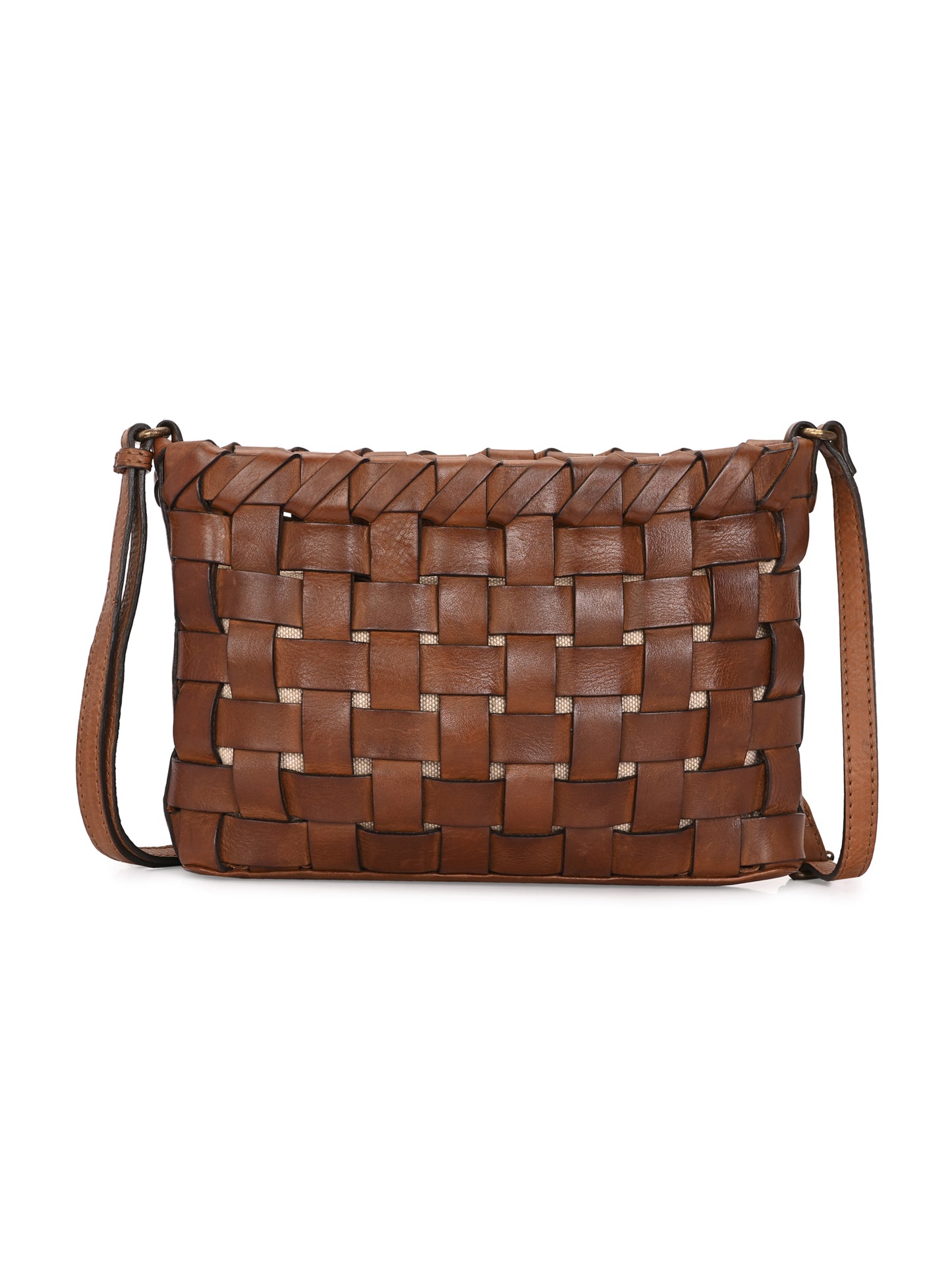 Braided Luxe Brown Leather Sling Bag