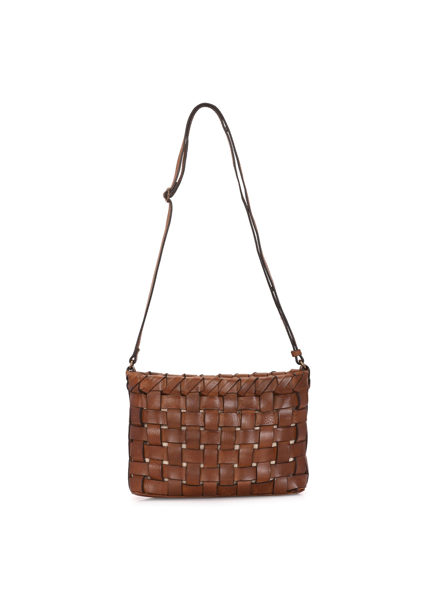 Braided Luxe Brown Leather Sling Bag