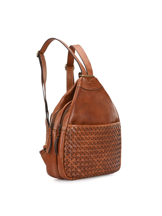 Ambra Caramel Tan Leather Back Pack