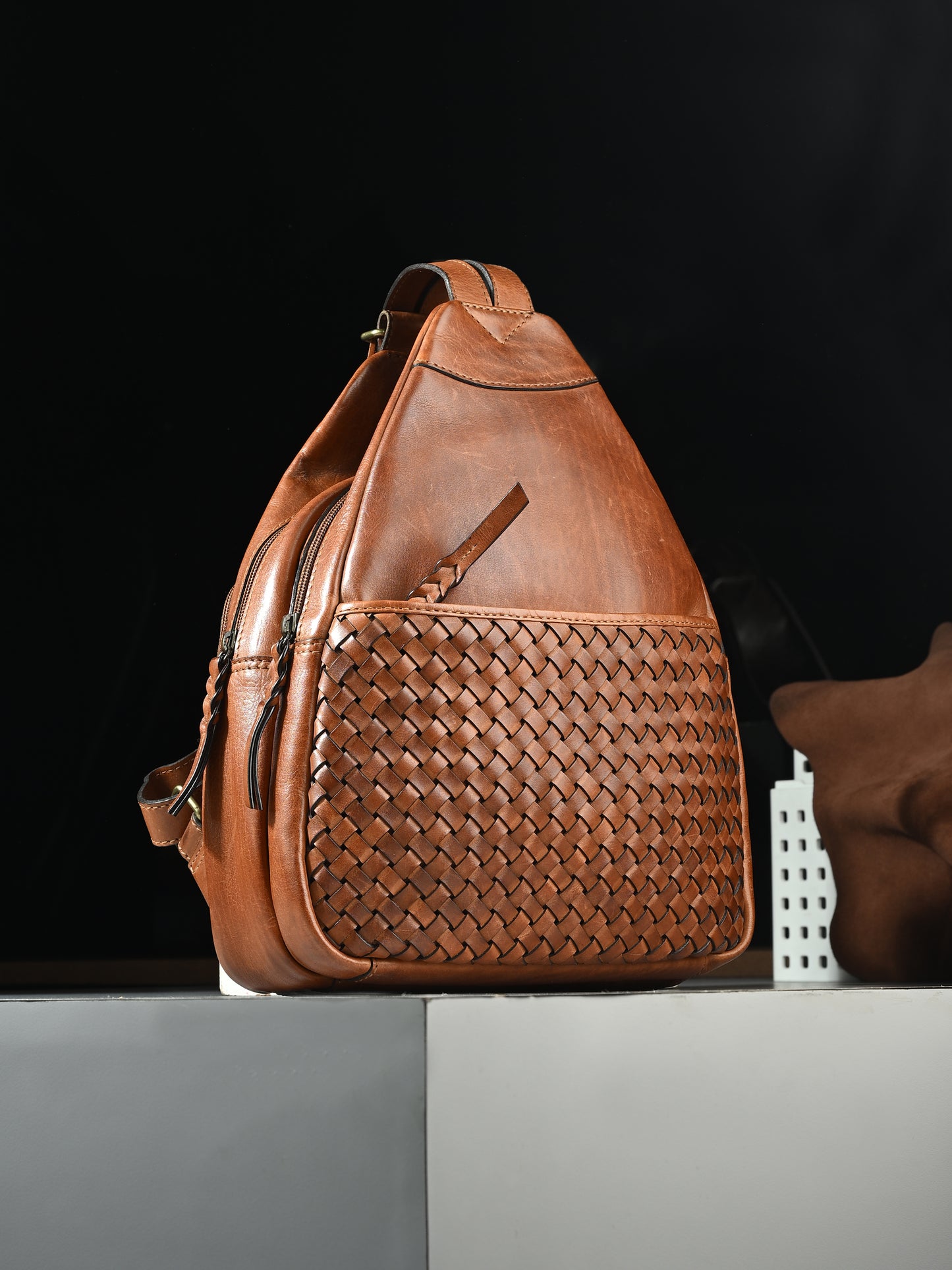 Ambra Caramel Tan Leather Back Pack