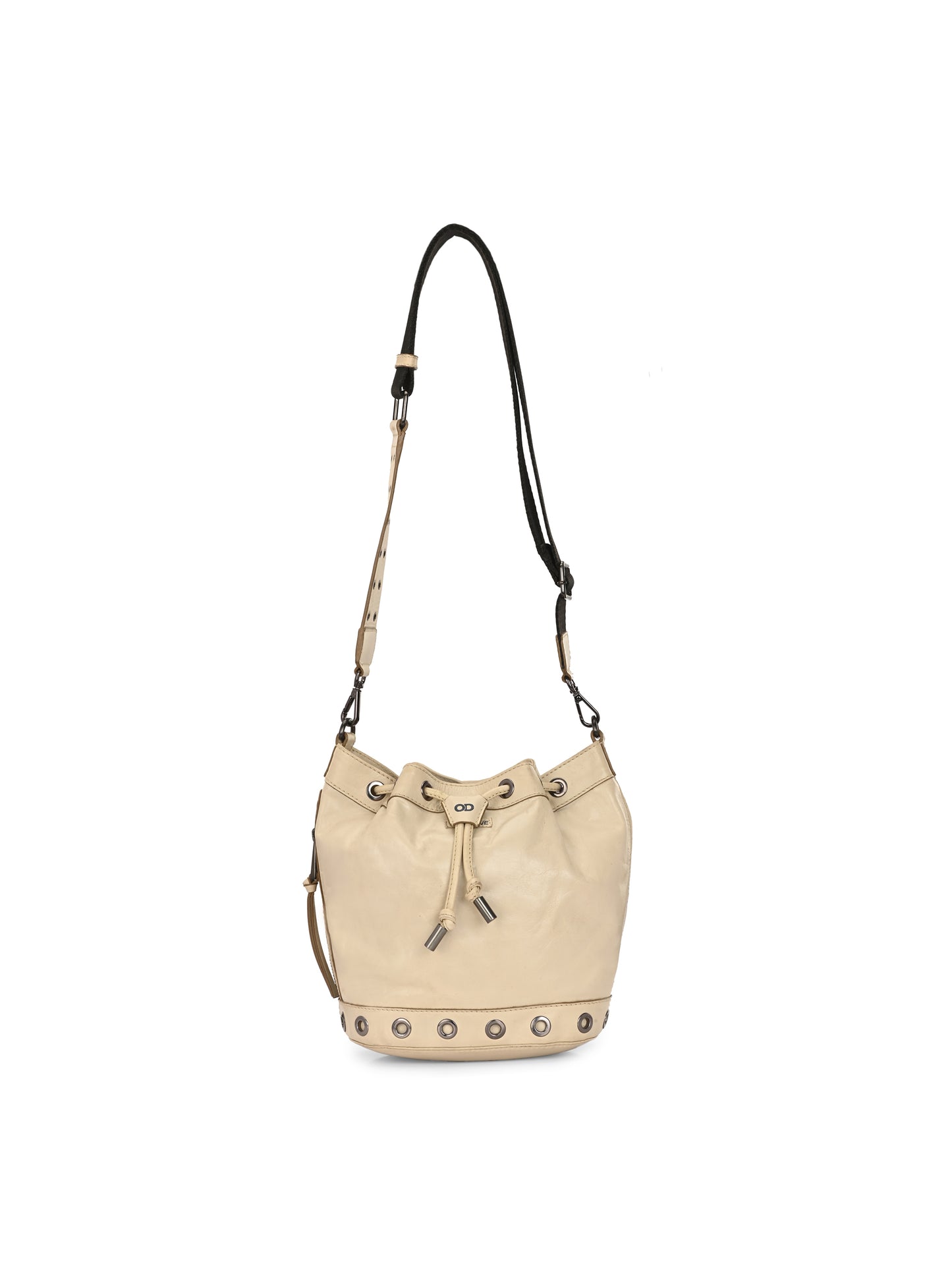 Elan Off White Leather Bucket Bag