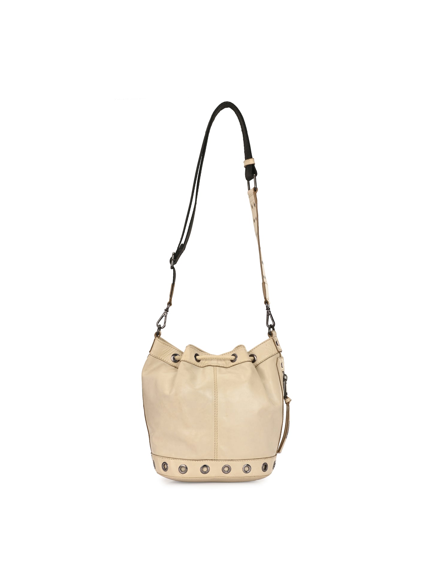 Elan Off White Leather Bucket Bag