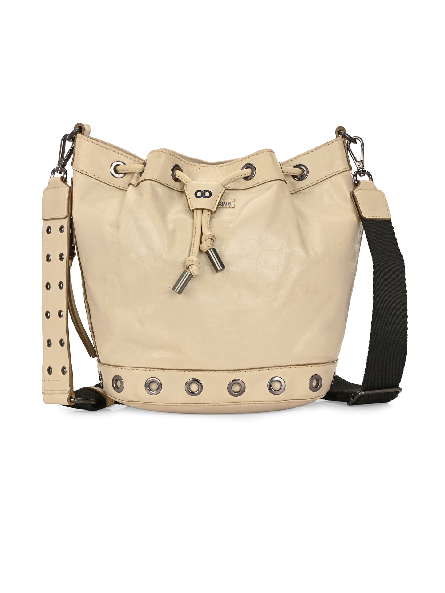 Elan Off White Leather Bucket Bag