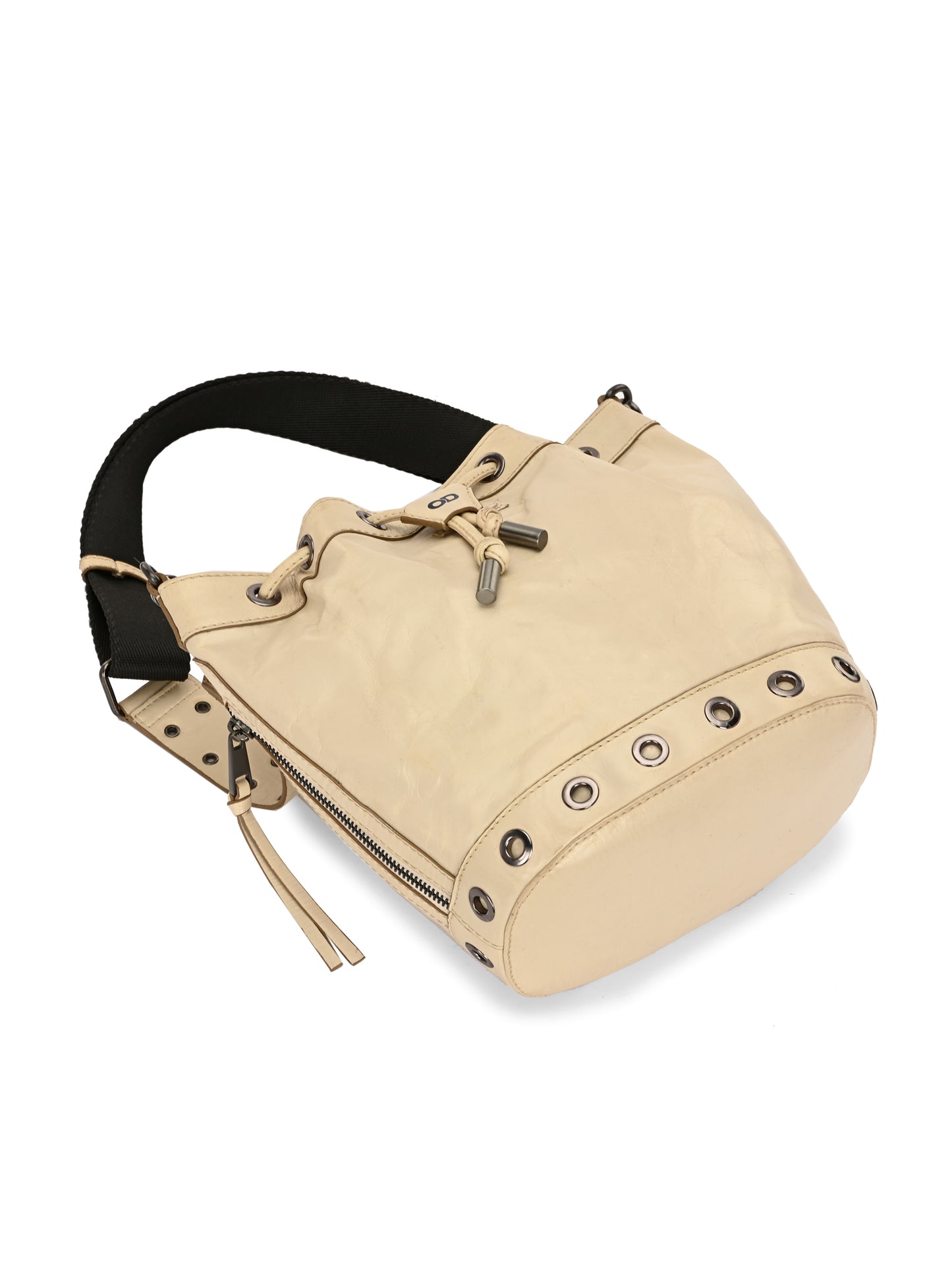 Elan Off White Leather Bucket Bag