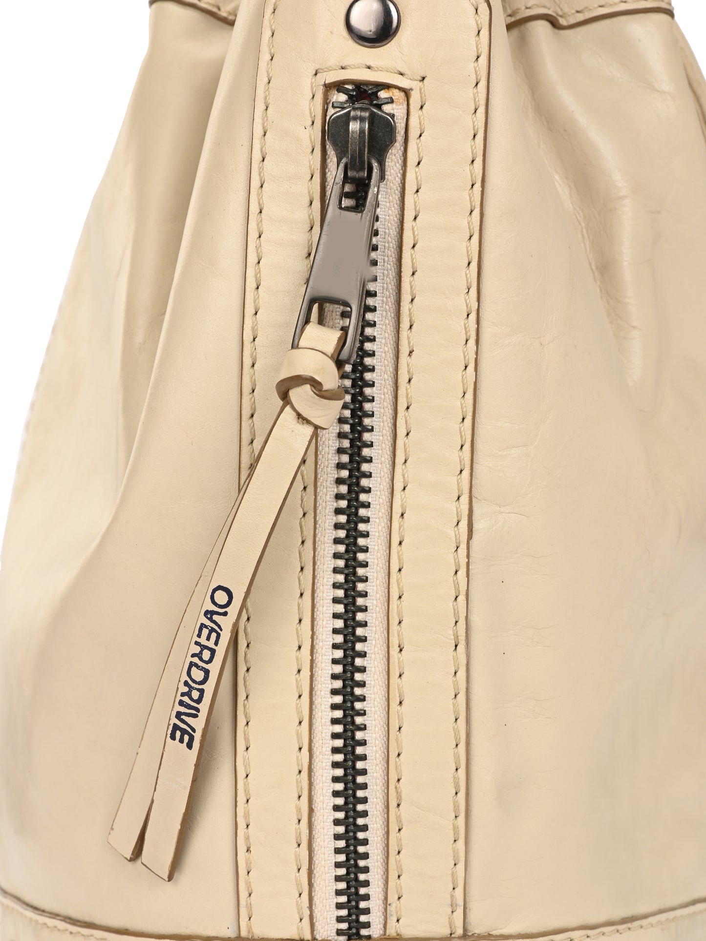 Elan Off White Leather Bucket Bag