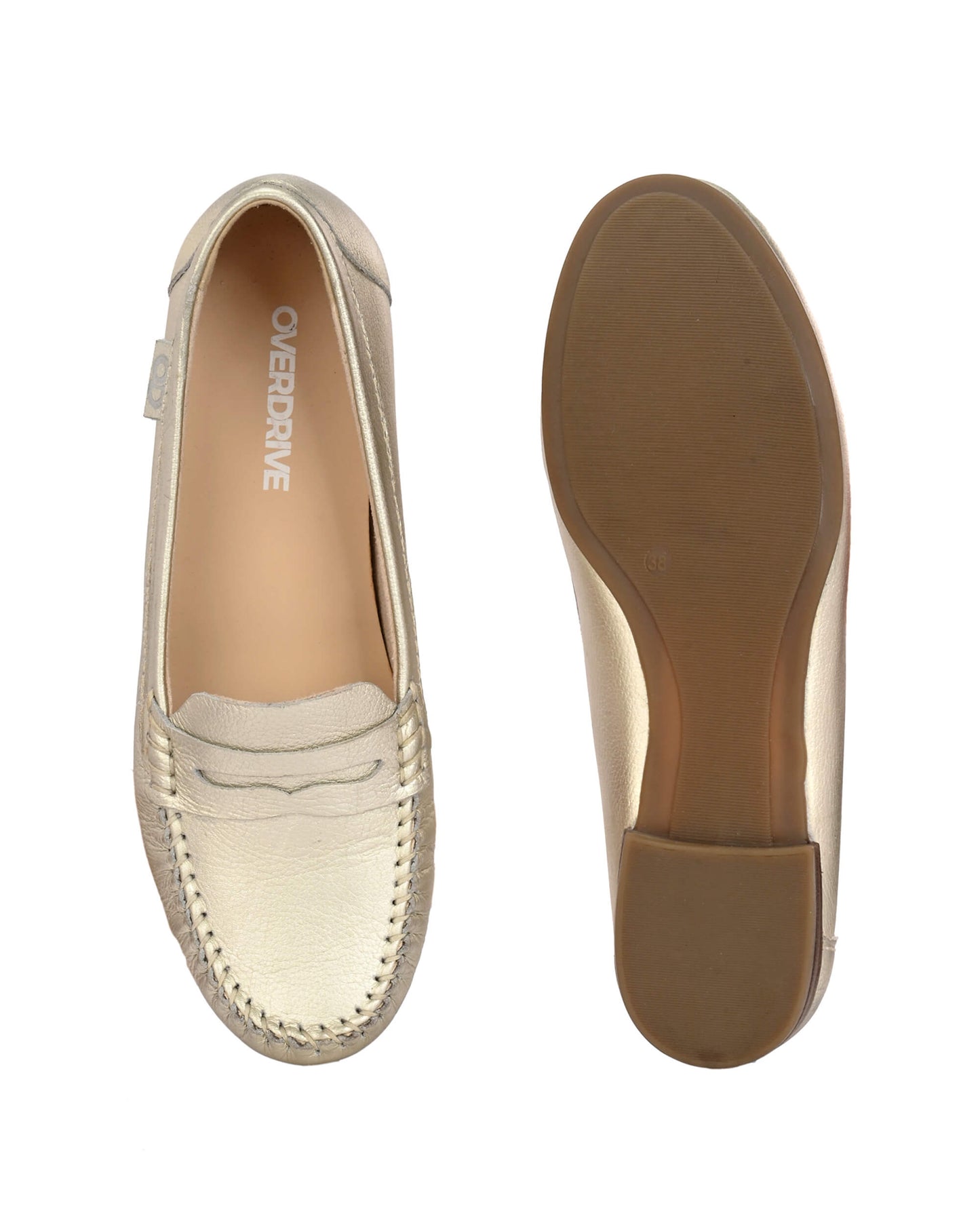 Diva Gold Leather Moccasin