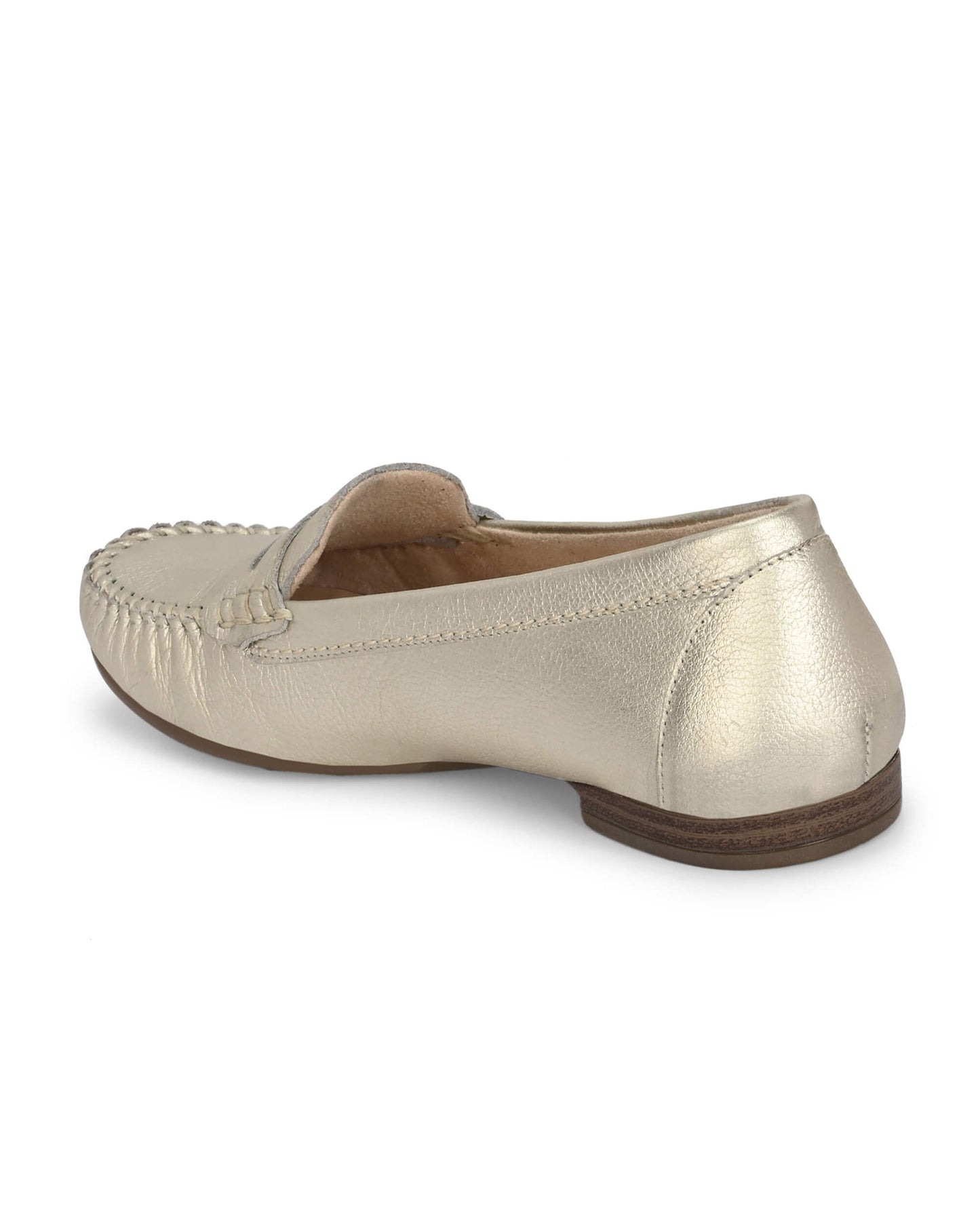 Diva Gold Leather Moccasin