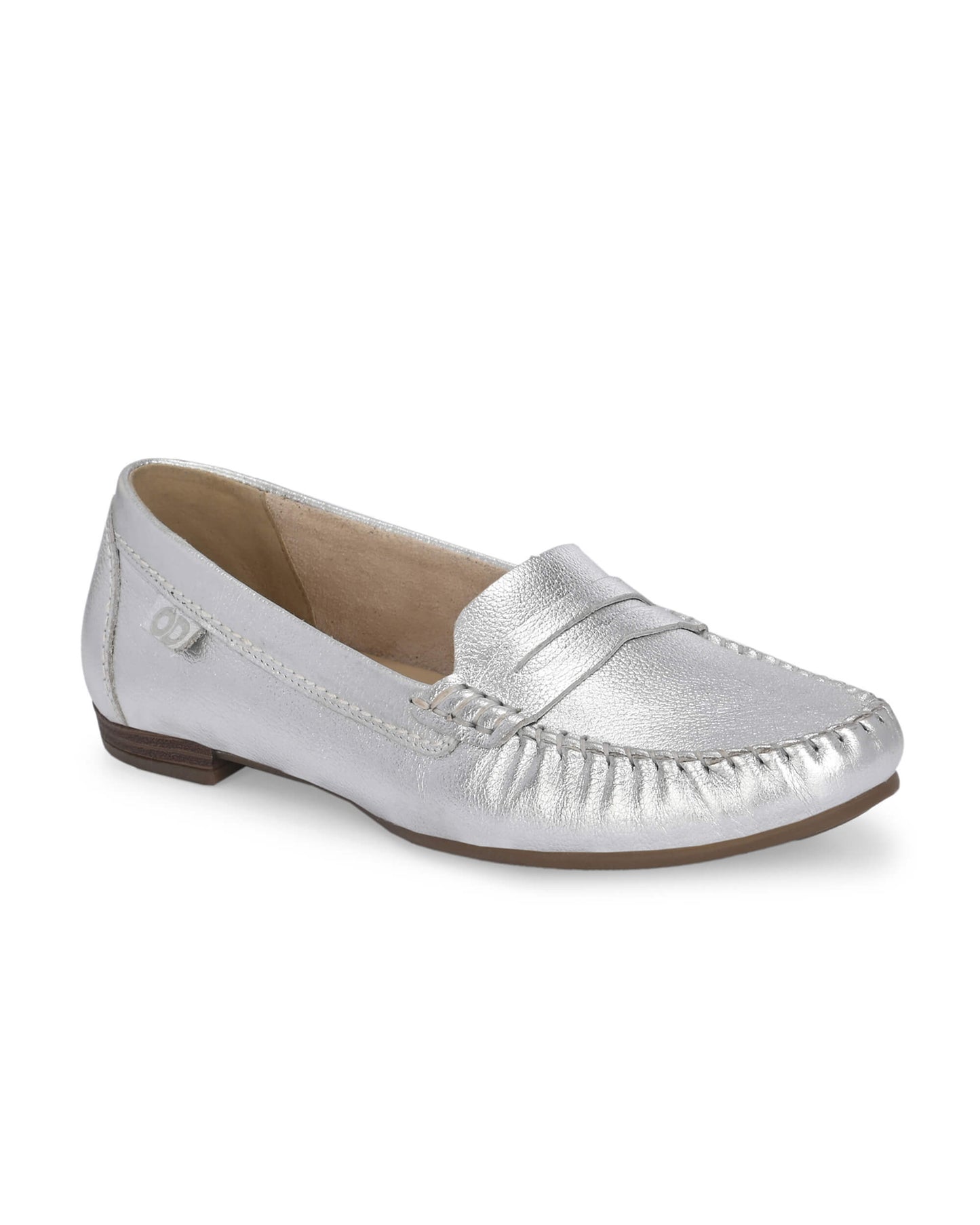 Diva Silver Leather Moccasin