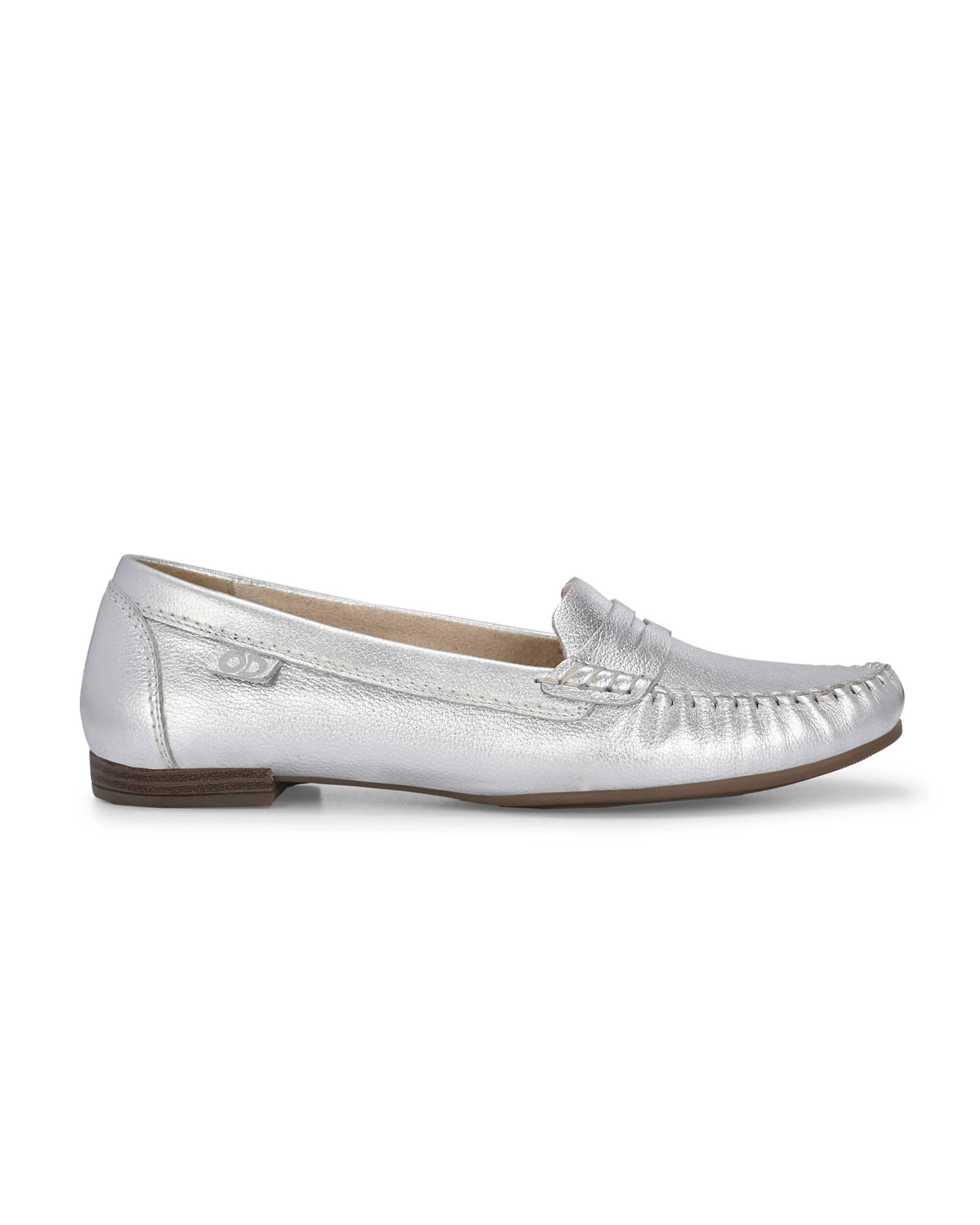 Diva Silver Leather Moccasin