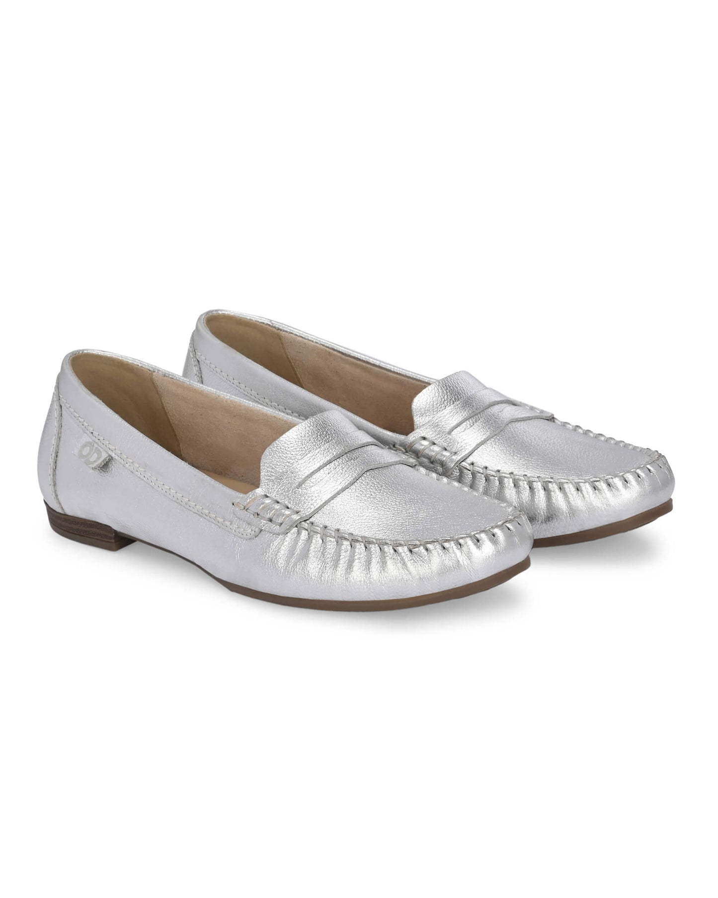 Diva Silver Leather Moccasin