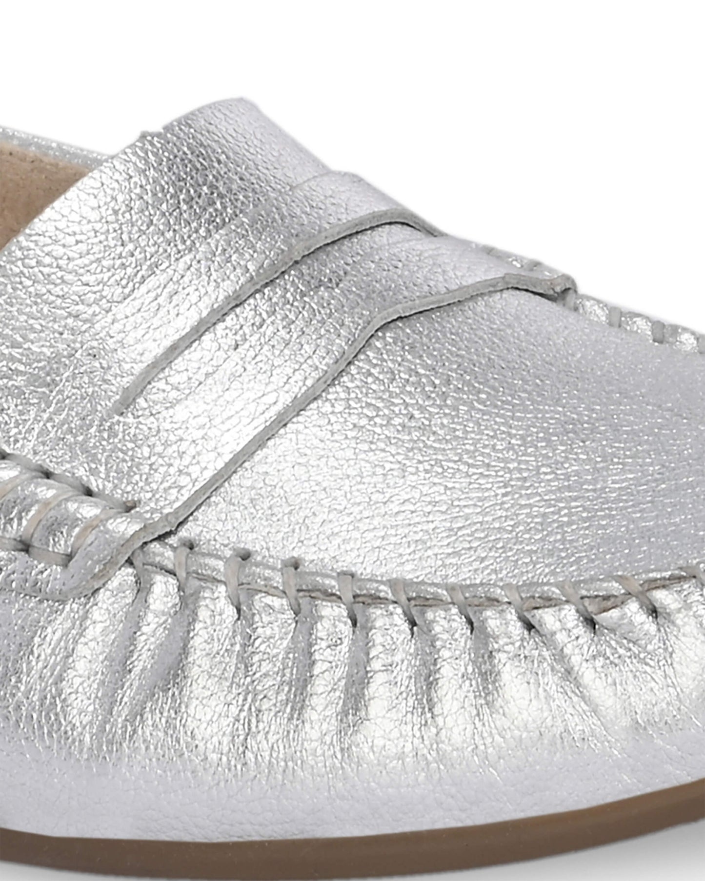 Diva Silver Leather Moccasin