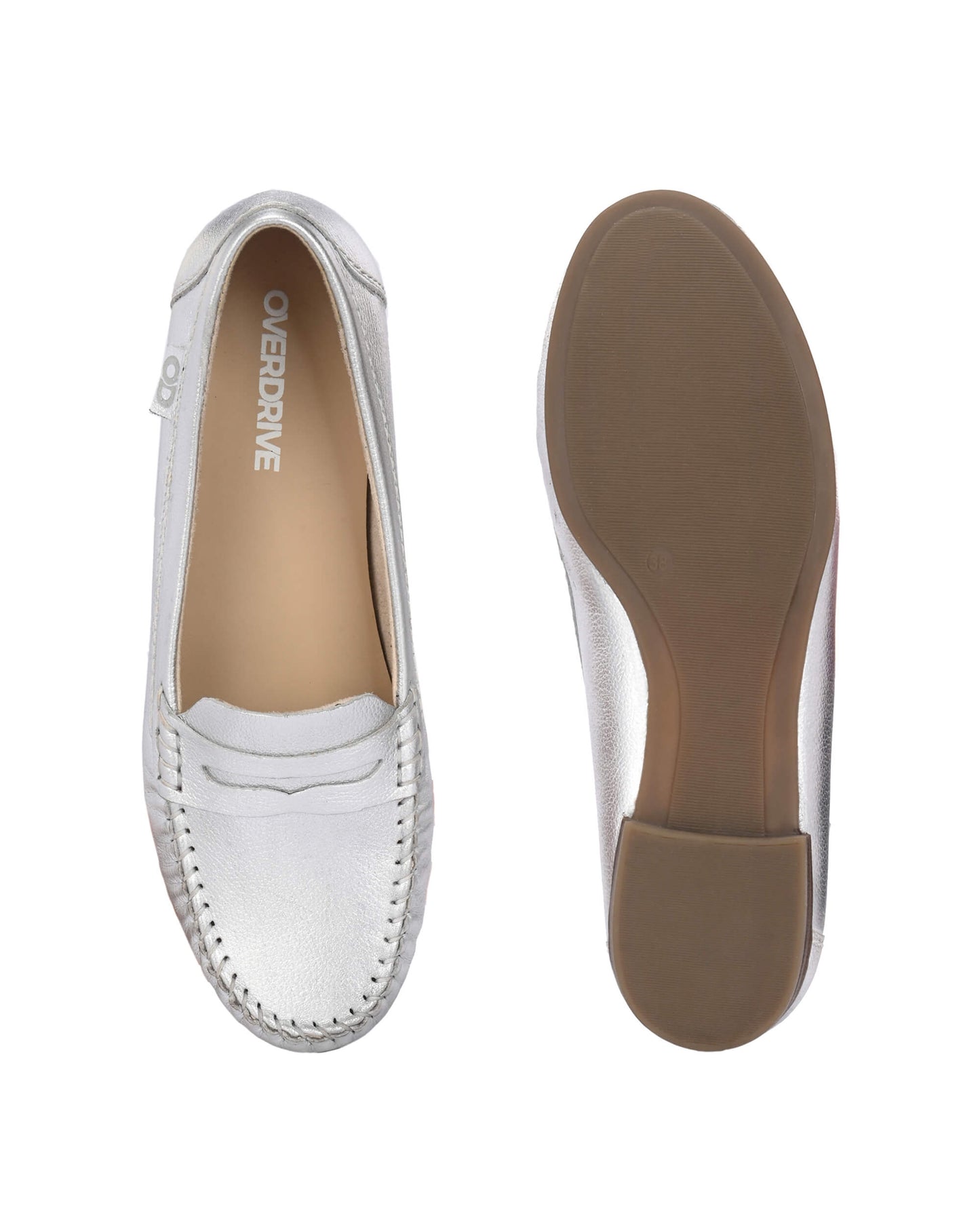 Diva Silver Leather Moccasin