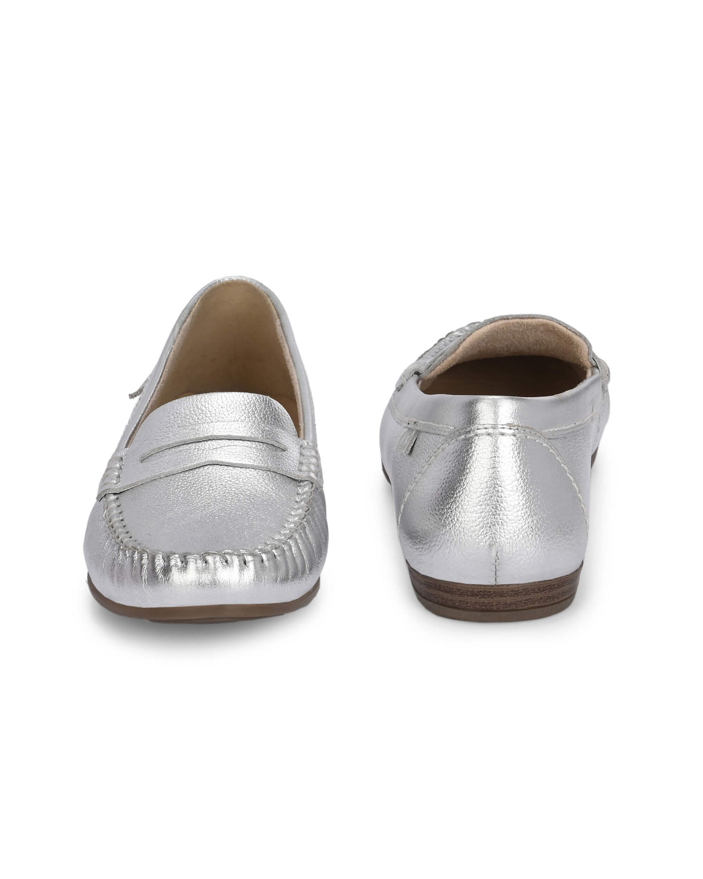 Diva Silver Leather Moccasin