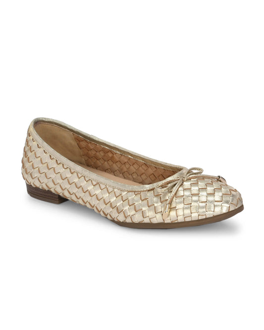 Florence Gold Leather Bellerina