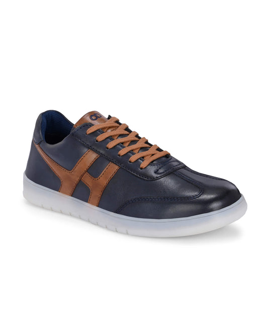 Henry Navy Leather Sneaker