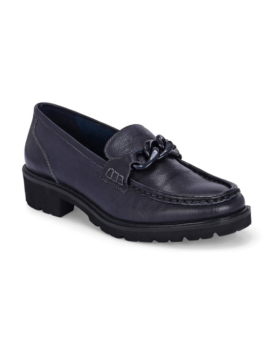 Pelle Perfetta Navy Leather Moccasin