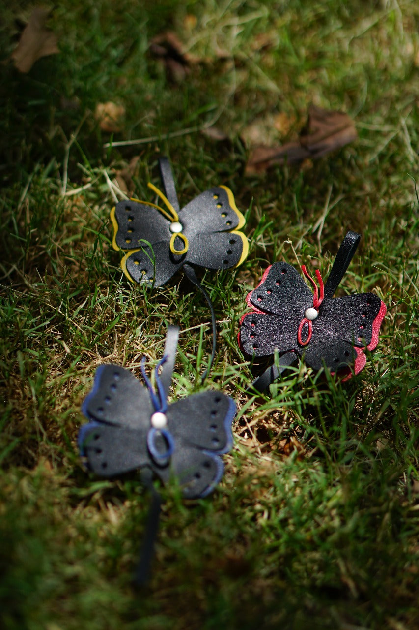 Butterfly Flutterby Leather Key Rings